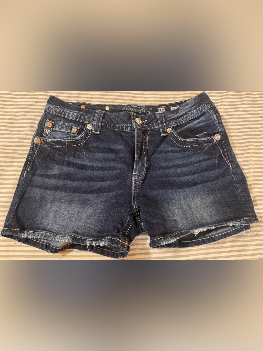 Miss Me Dark Blue Denim Jean Shorts